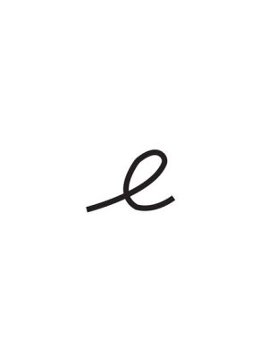 how to write a lowercase e in cursive